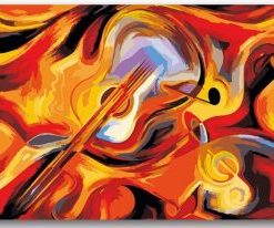 Abstract Guitar Violin Paint By Number