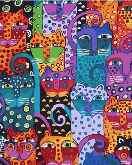 Abstract Cats Paint By Numbers