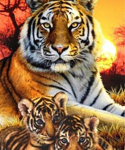 Bengal Tiger Family Paint By Number