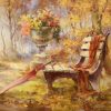 Autumn Garden And Bench Paint By Number