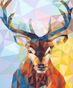 Geometric colorful deer paint by number