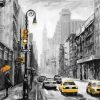 Black And White New York Taxi Paint By Number