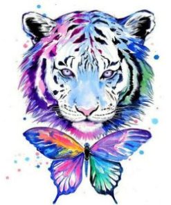 Tiger And Butterfly Paint By Number