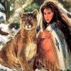 Woman with Wolf paint by number