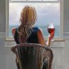 Lady Drinking Red Wine  NEW Paint By Numbers