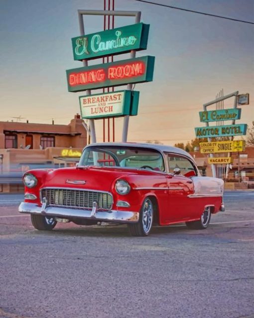 Cool Red Car paint by numbers