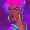 Neon Black Girl paint by numbers