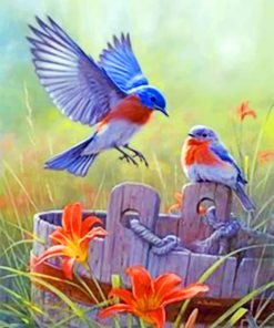 Blue Birds Paint by numbers