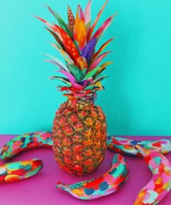 Colorful Pineapple And Bananas Paint by numbers