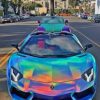 Colorful Lamborghini paint by numbers