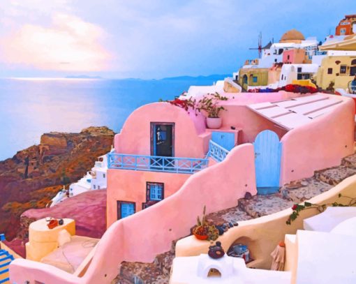 Santorini Island paint by number