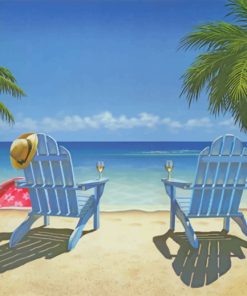 Coastal Beach Chairs paint by number