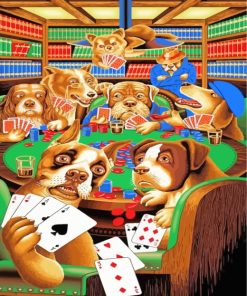 Dogs Playing Poker Paint by numbers