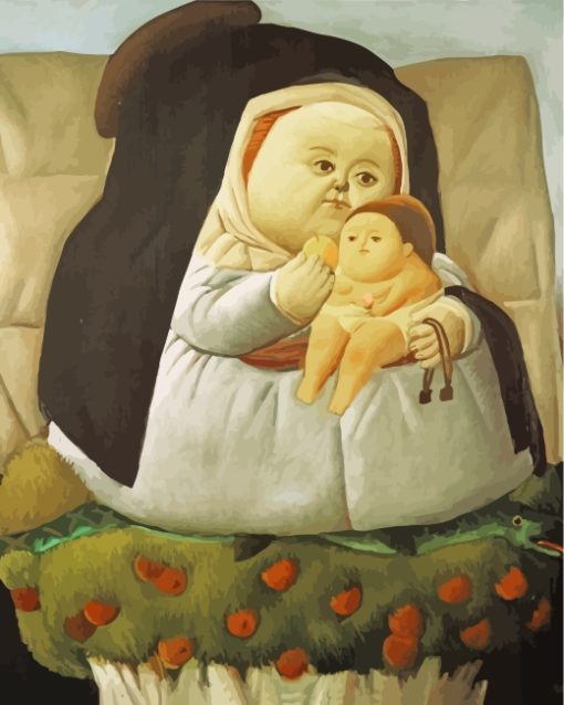 fernando-botero-madonna-with-child-paint-by-numbers