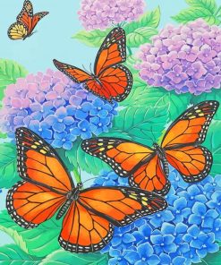 monarch-butterflies-and-blue-flowers-paint-by-number