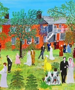 Wedding By Grandma Moses Paint by numbers