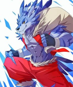 Weregarurumon Digimon Art Paint by numbers