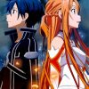 Asuna Yuuki And Kazuto Kirigaya paint by numbers