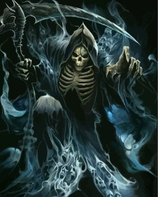 Fantasy Grim Reaper Skull Paint By Numbers