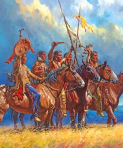 Red Indians Western Art paint by numbers