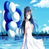 Anime Girl With Balloons Paint By Numbe