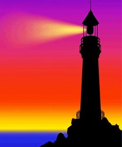 Beacon At Sunset Art paint by number