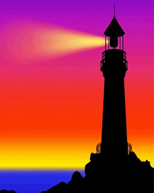 Beacon At Sunset Art paint by number