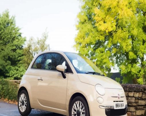 Beige Fiat 500 Car Paint By Number