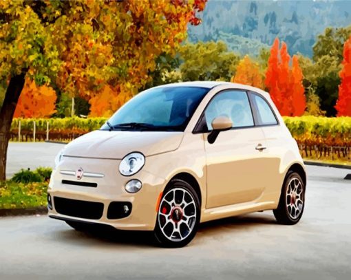 Beige Fiat 500 Paint By Number