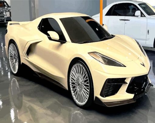 Beige Jordan Clarkson Corvette Paint By Number