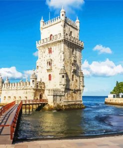 Belem Tower In Lisbon Paint by Number