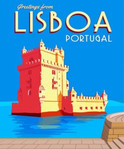 Belem Tower Portugal Poster Paint by Number