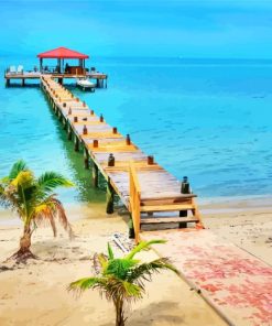 Belize Island Seascape Paint by Number