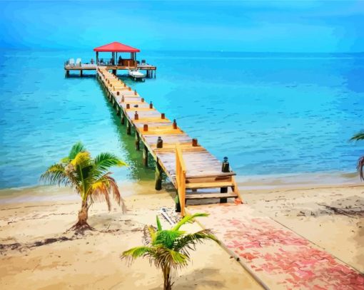 Belize Island Seascape Paint by Number