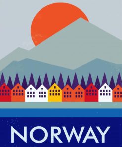 Bergen Norway Poster Paint by Number