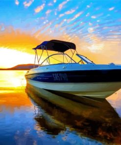 Boating At Sunset Paint By Number