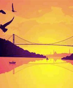 Bosphorus Bridge At Sunset Paint by Number