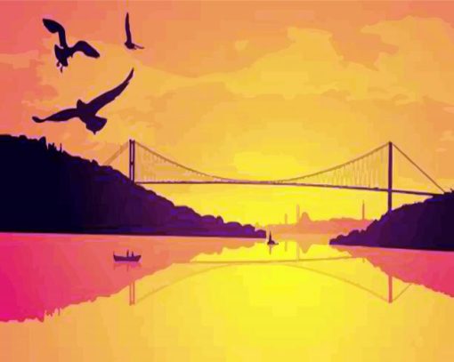 Bosphorus Bridge At Sunset Paint by Number