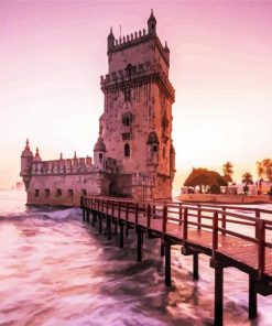 Broad Walk To Belem Tower Paint by Number