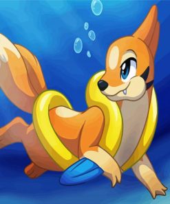 Buizel Swimming Paint By Number