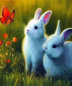 Bunnies And Butterflies Paint By Number