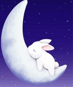 Bunny On Moon Paint By Number