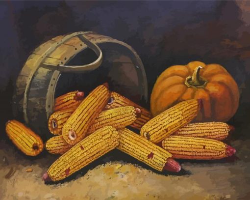 Corn And Pumpkin paint by number