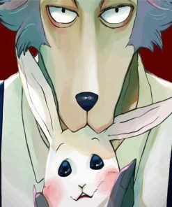 Cute Haru And Legosi From Beastars Paint By Number