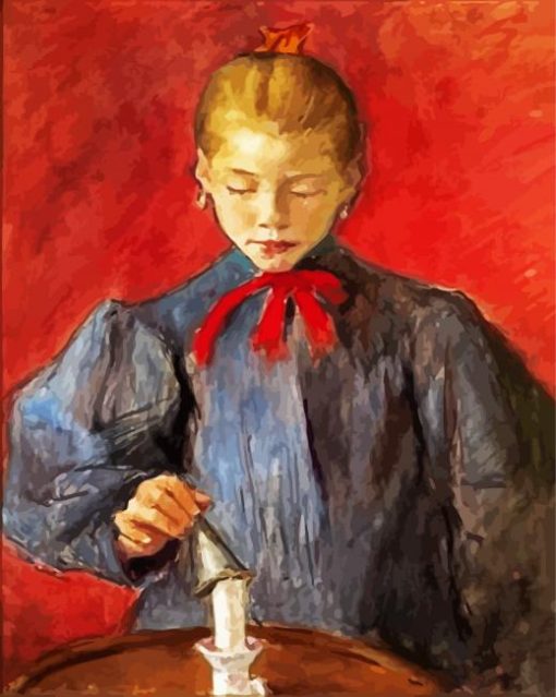 Girl Putting Out A Candle Wyspianski paint by number