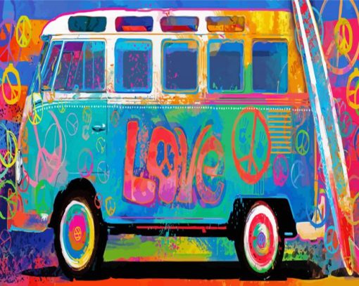 Hippie Campervan Paint By Number