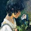 Italian Girl With Flowers By Sorolla Paint By Numbe