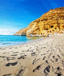 Matala Beach paint by number