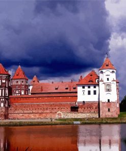 Mir Castle Complex Reflection In Belarus Paint By Number