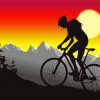 Mountain Biking Silhouette Paint By Number